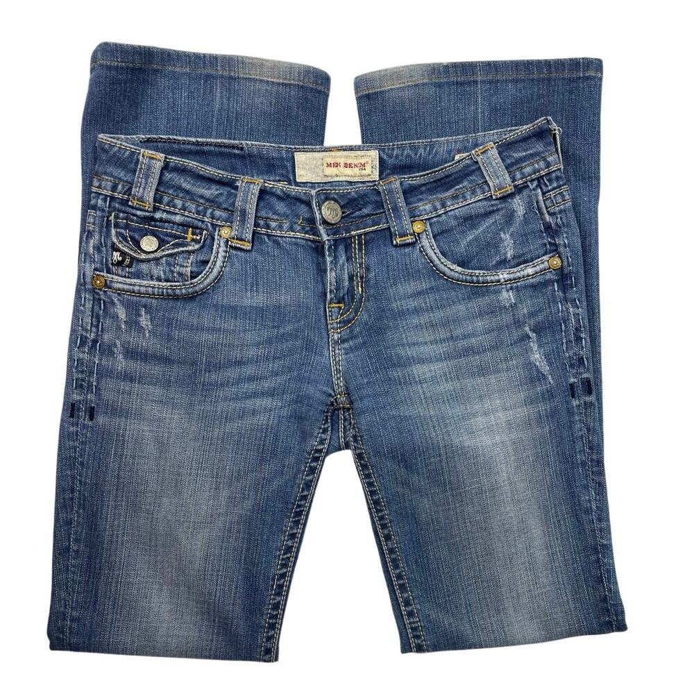 EUC - MEK Denim Easter Island Low Rise Distressed Bootcut Jeans